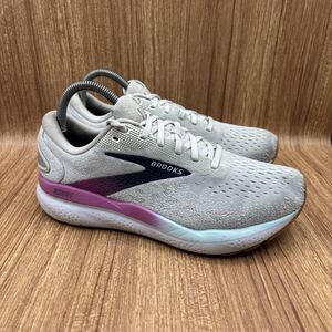 Brooks Ghost 16 Running Shoes White Grey Blue Women’s Size 8.5 D Wide READ